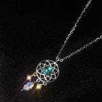 Sølv Moon Crystal Dreamcatcher Halskæde