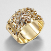 Vintage ring med indlagt guld og zirkonia