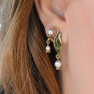 Boho-øreringe med emalje og perler