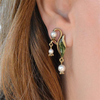 Boho-øreringe med emalje og perler