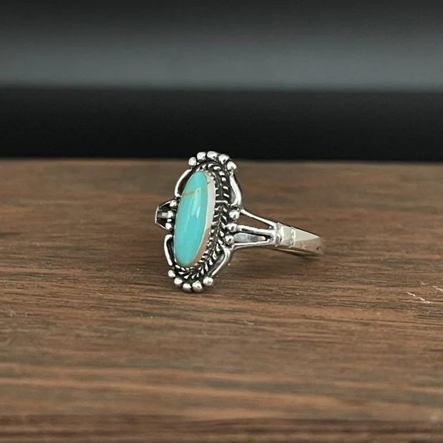 Vintage ring med turkis sten