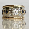 Vintage ring med indlagt guld og zirkonia