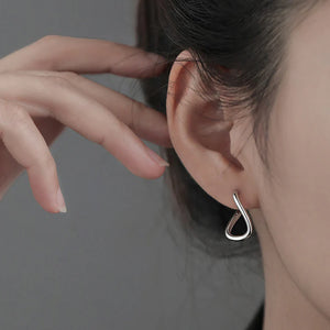 Sølvbelagte Foldede øreringe