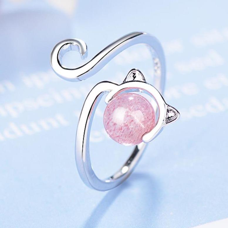 Pink Killing Ring i 925 Sterling Sølv og