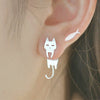 Sølv Klatring Kitty øreringe