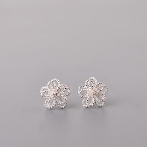 Blomster øreringe i sterling sølv