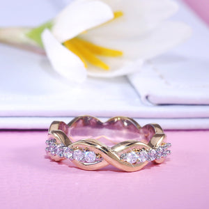 Guld Diamond Loop Ring med diamanter