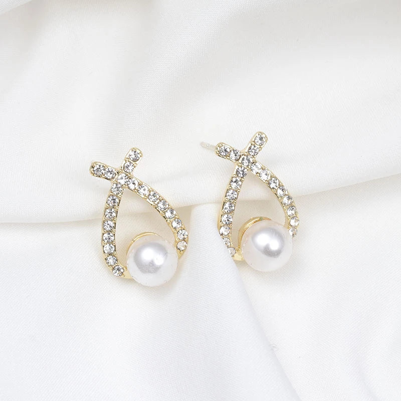 Perle øreringe med Glitter