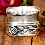 Vintage Sølv Blomst Ring