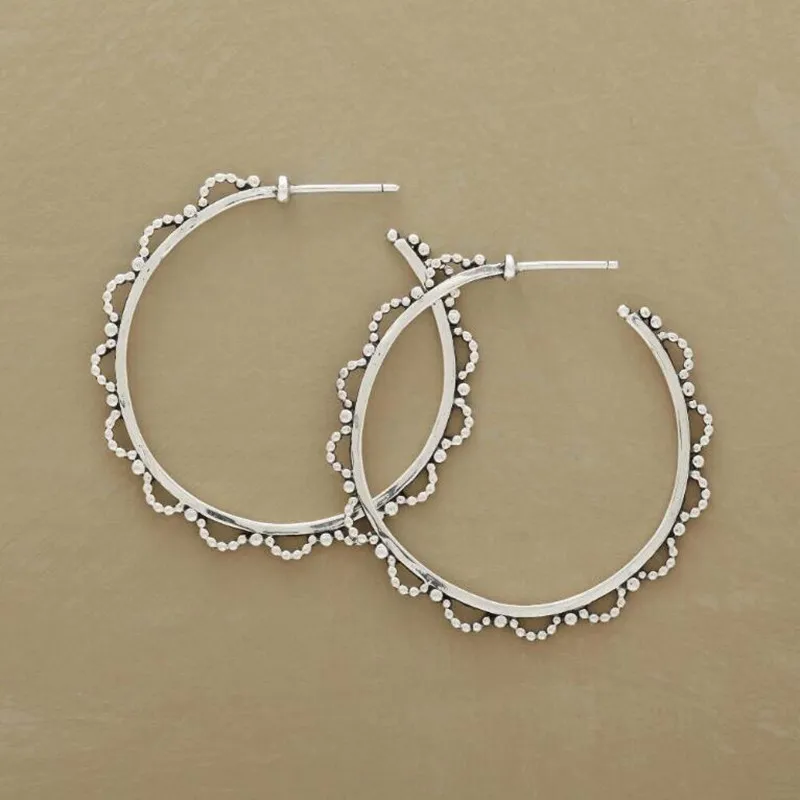 Vintage Silver Hoops Øreringe