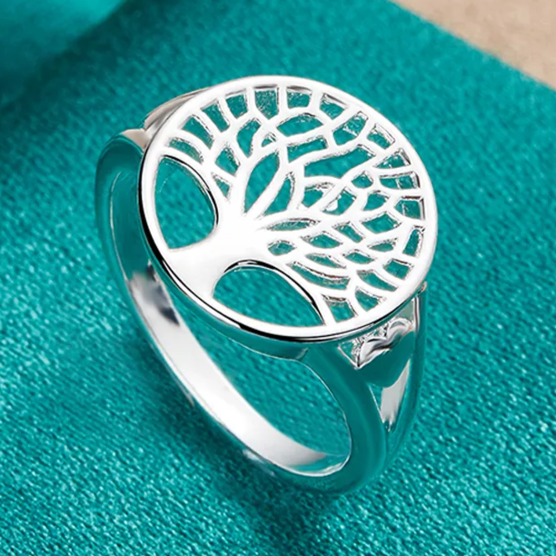Livstræ-ring i sølv