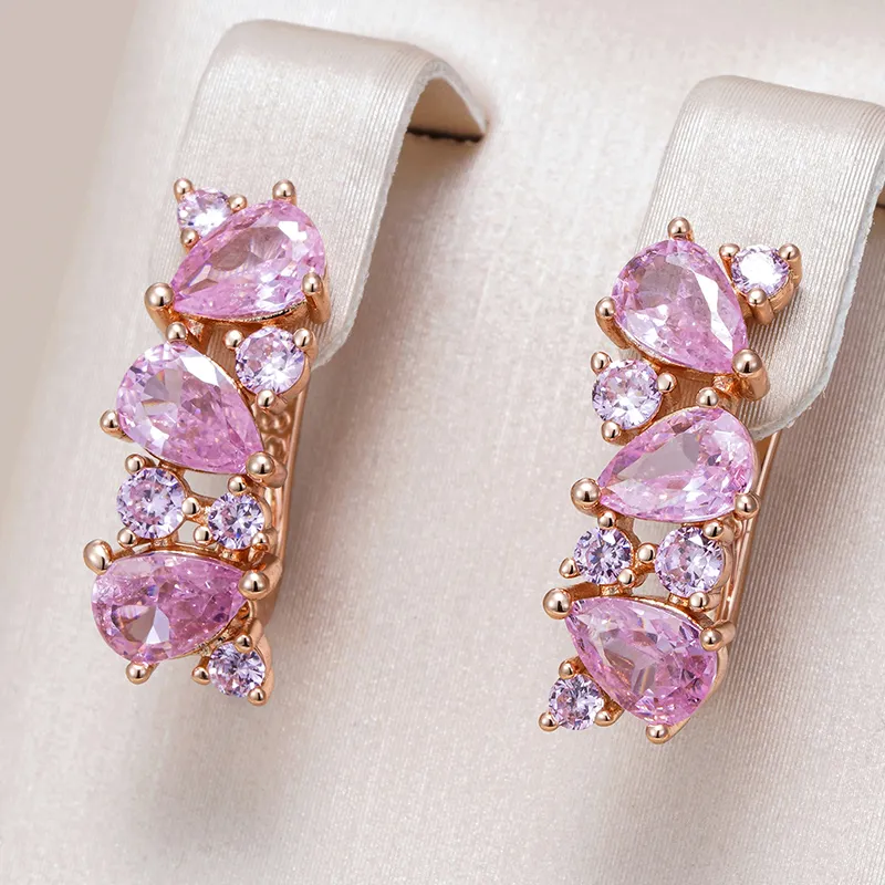 Elegante pink krystaløreringe