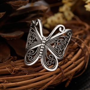 Vintage sommerfugl sølvring