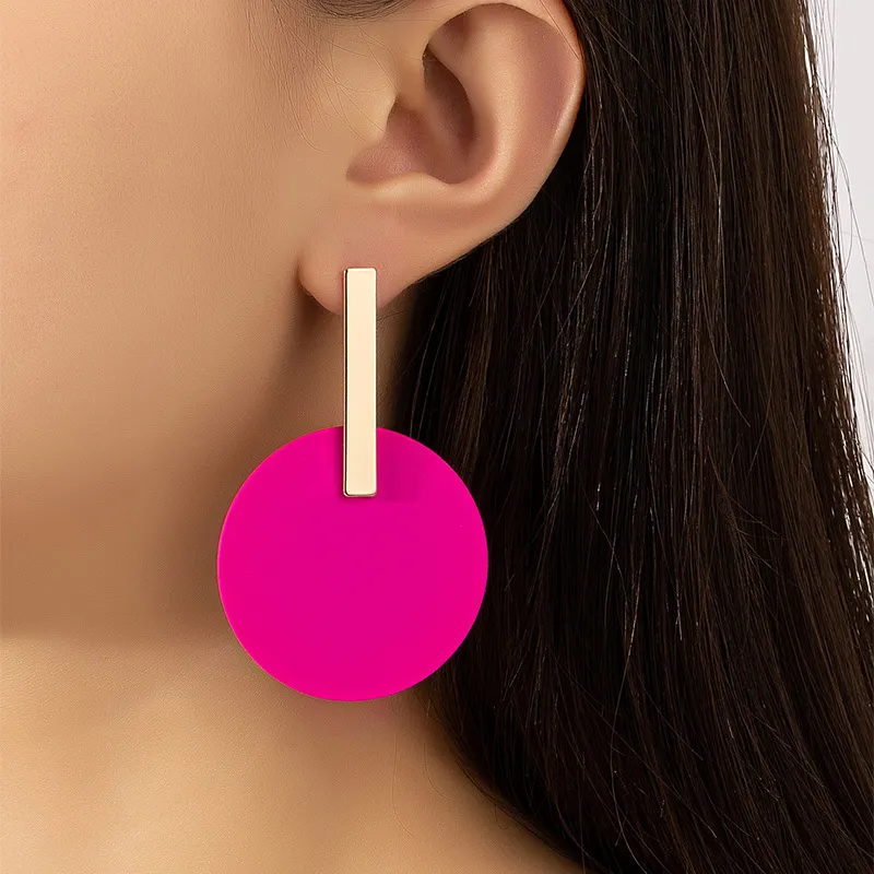 Vintage lyserøde runde øreringe