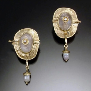 Boho-øreringe med perler i guld