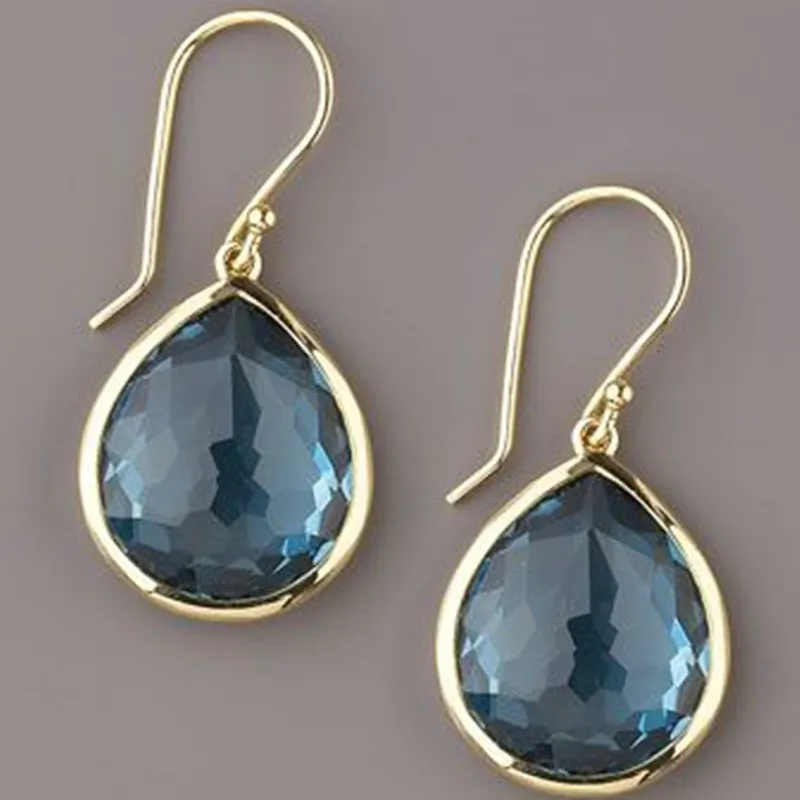 Vintage øreringe med blå krystaller
