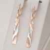 Elegante Rektangulære Øreringe med Krystaller i Guld