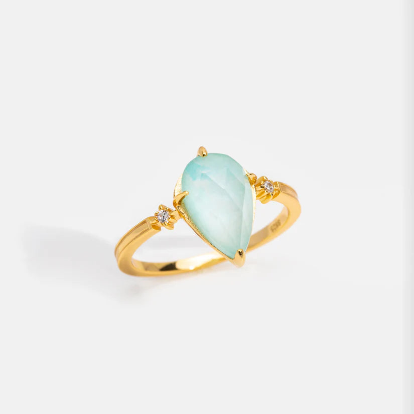 Ocean Blue Amazonit Krystal Ring