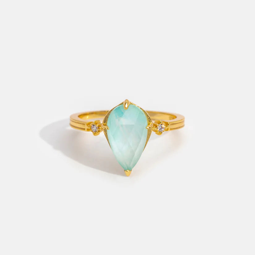 Ocean Blue Amazonit Krystal Ring